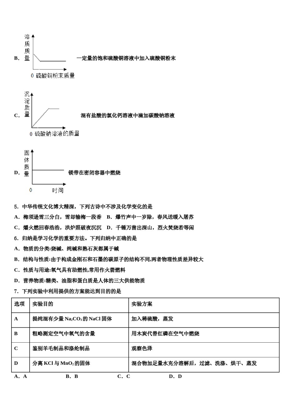 2024届江西省萍乡市芦溪县达标名校中考化学最后冲刺模拟试卷含解析.doc_第2页