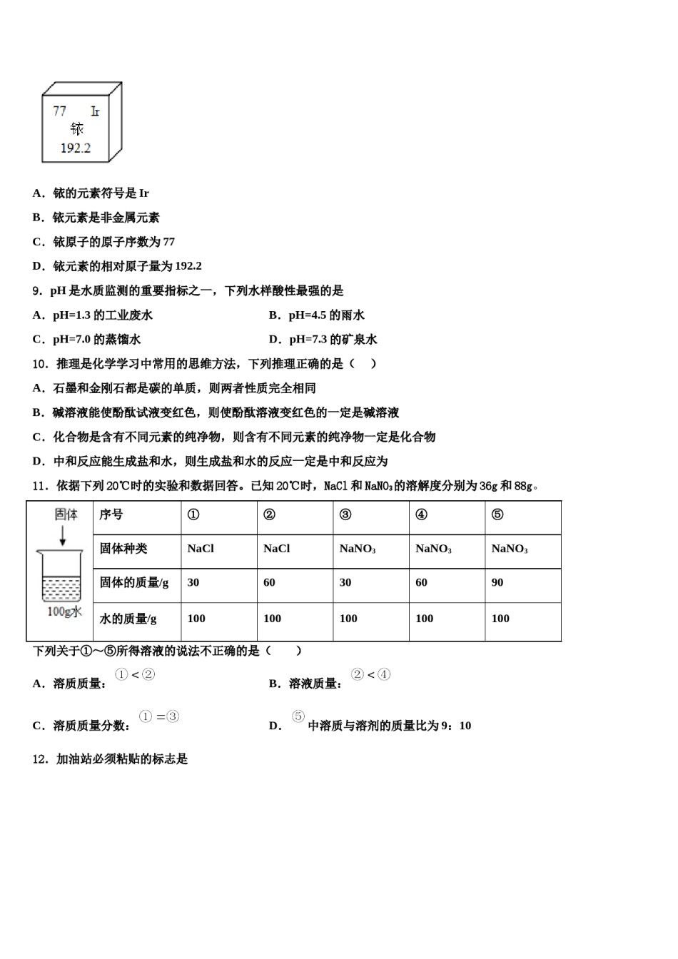 2024届江门市重点中学中考一模化学试题含解析.doc_第3页