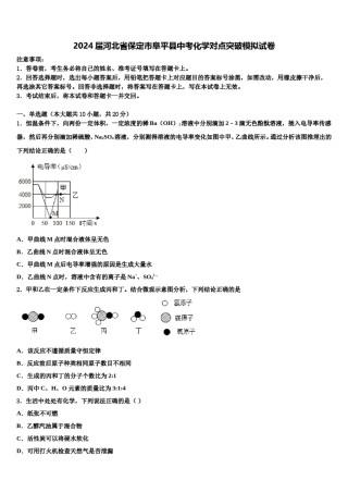 2024届河北省保定市阜平县中考化学对点突破模拟试卷含解析.doc