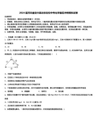 2024届河北省定兴县达标名校中考化学最后冲刺模拟试卷含解析.doc