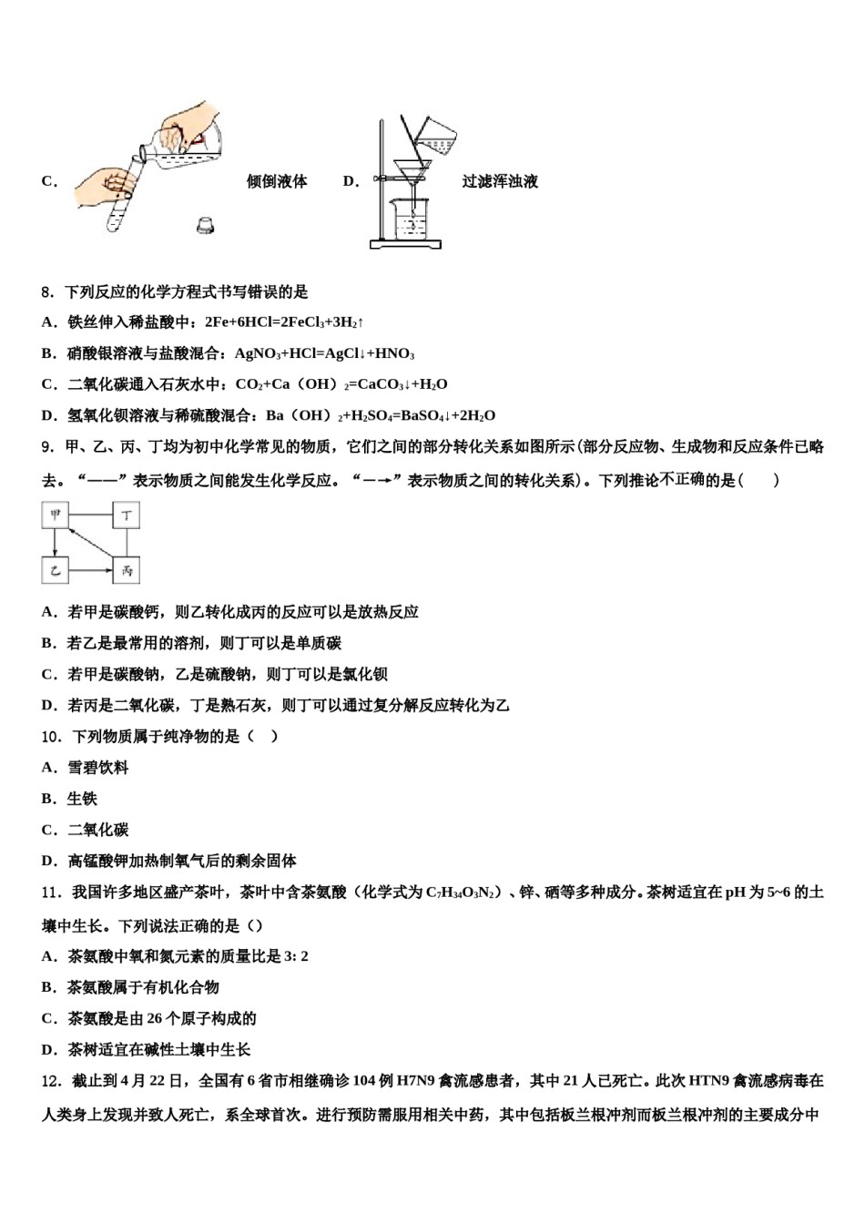 2024届河北省武邑中学中考猜题化学试卷含解析.doc_第3页