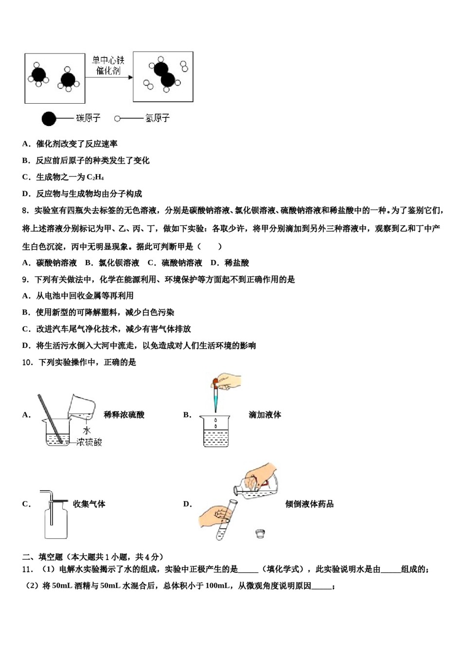 2024届河北省沧州市东光县中考化学考试模拟冲刺卷含解析.doc_第3页