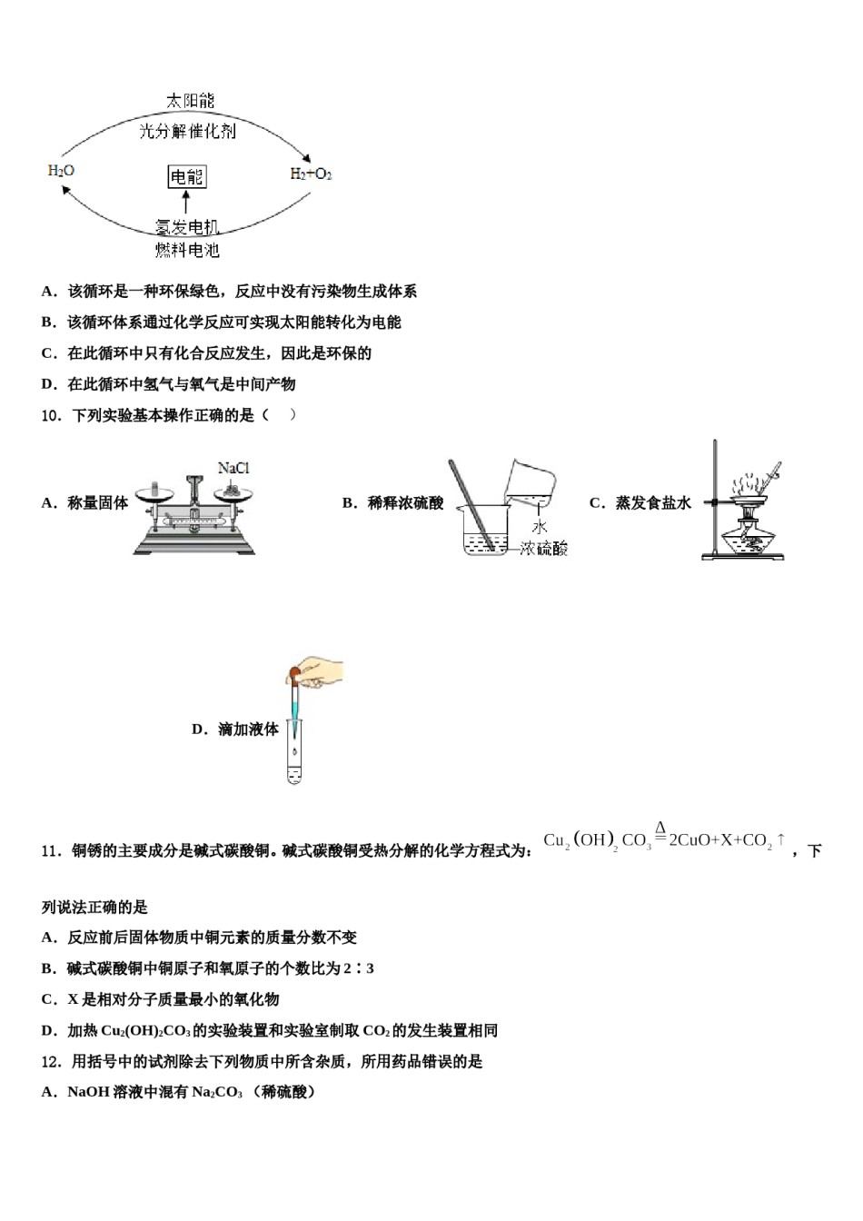 2024届河北省沧州市任丘市中考化学适应性模拟试题含解析.doc_第3页