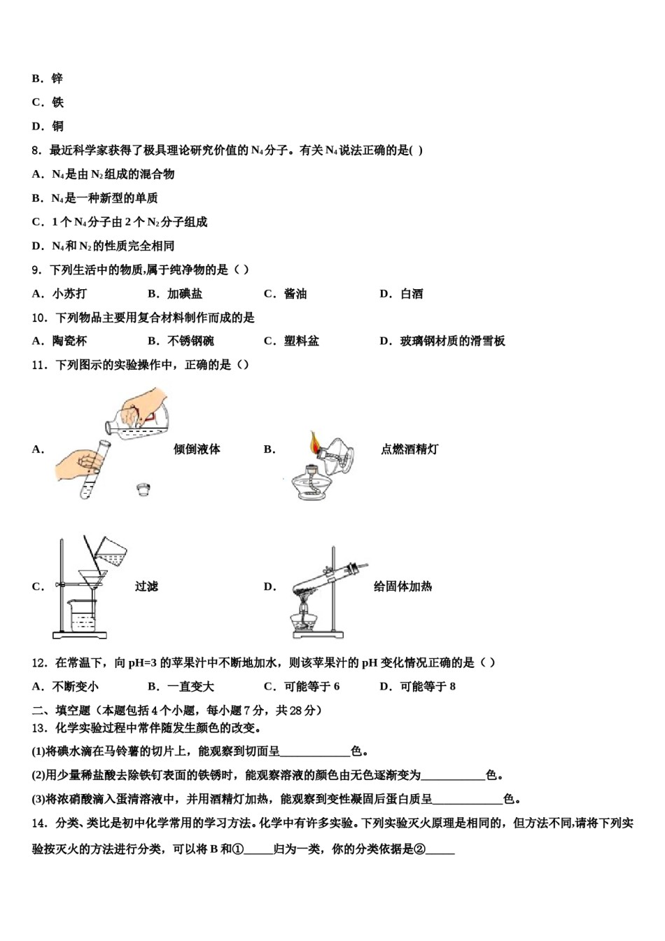 2024届河北省石家庄28教育集团中考猜题化学试卷含解析.doc_第3页