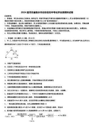 2024届河北省衡水市达标名校中考化学全真模拟试卷含解析.doc