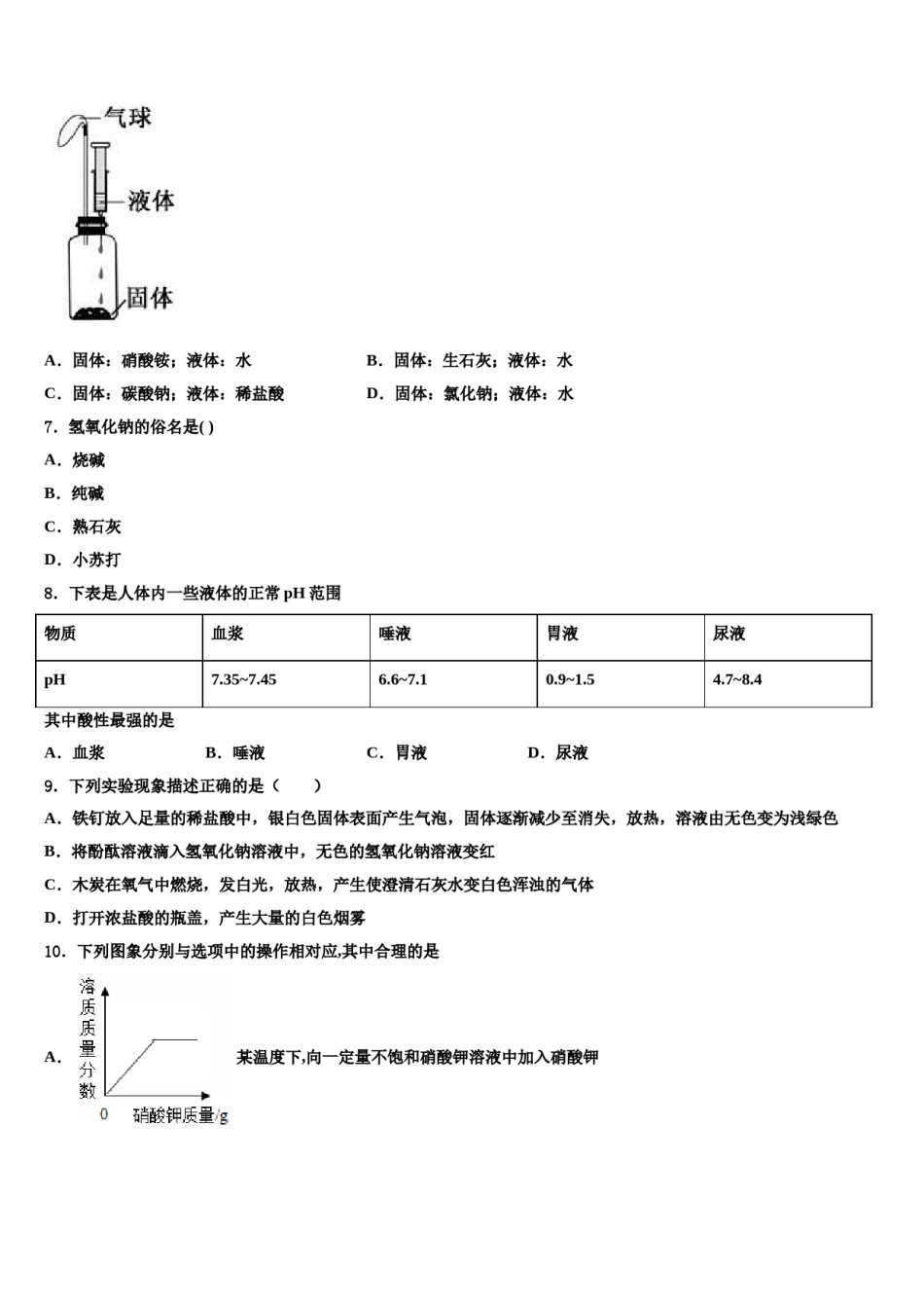2024届河北省衡水重点中学中考化学模拟精编试卷含解析.doc_第3页