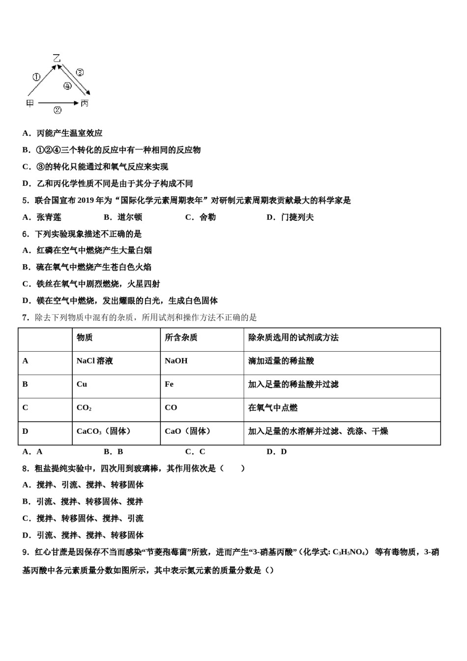 2024届河北省邯郸市临漳县重点名校中考化学最后一模试卷含解析.doc_第2页