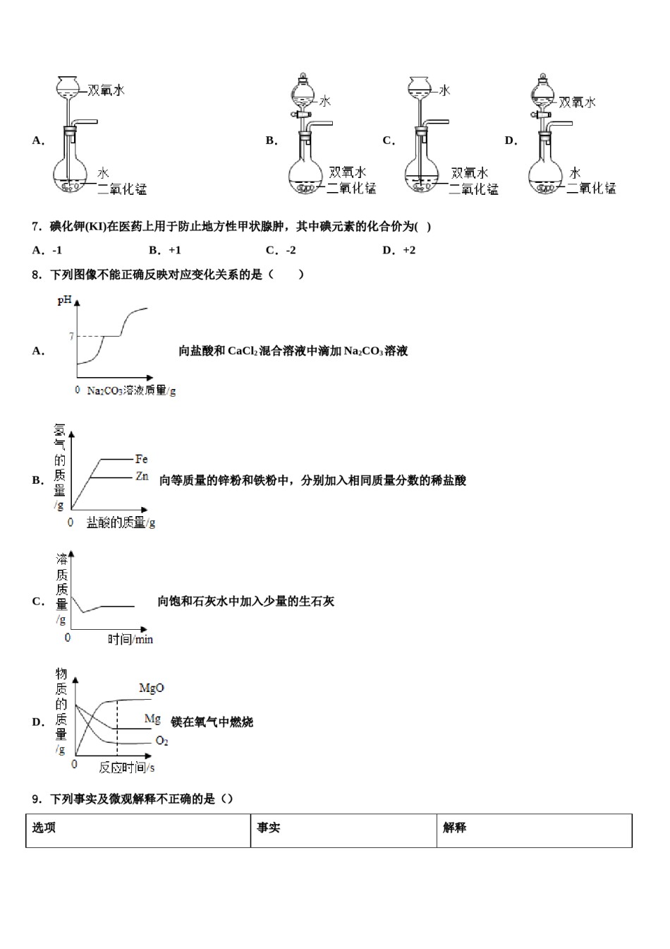 2024届泸州市重点中学毕业升学考试模拟卷化学卷含解析.doc_第2页