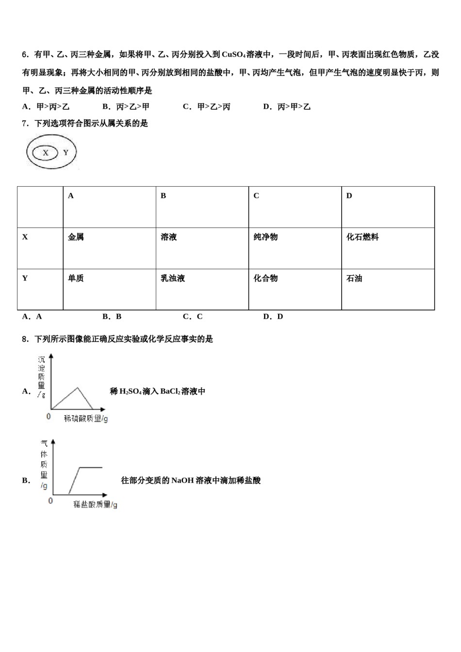 2024届浙江嵊州蒋镇学校中考冲刺卷化学试题含解析.doc_第2页