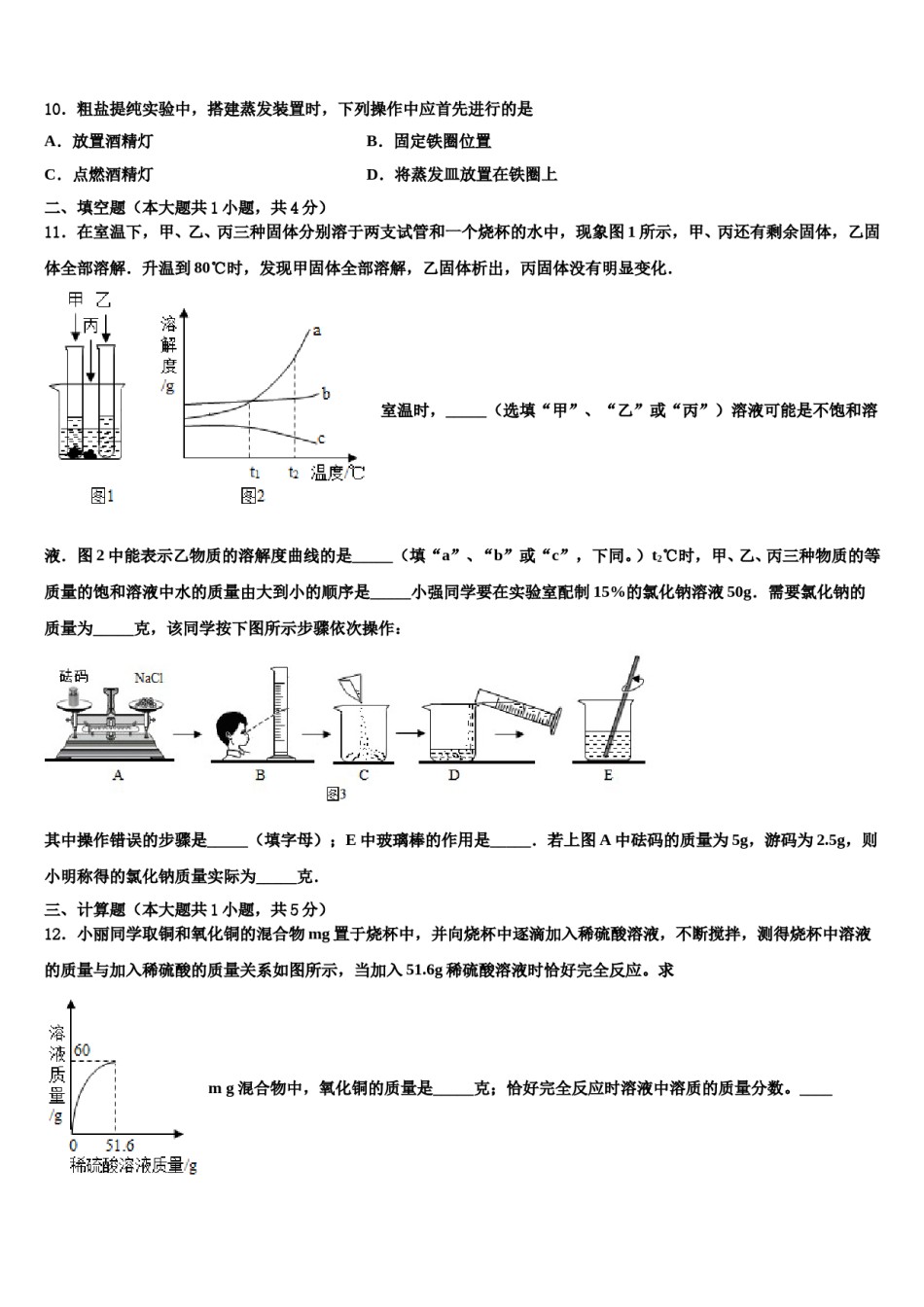 2024届浙江省台州市路桥区九校中考押题化学预测卷含解析.doc_第3页