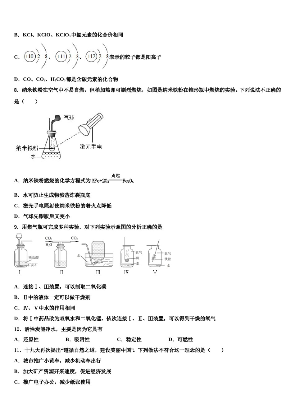 2024届浙江省嘉兴市十校中考化学对点突破模拟试卷含解析.doc_第2页