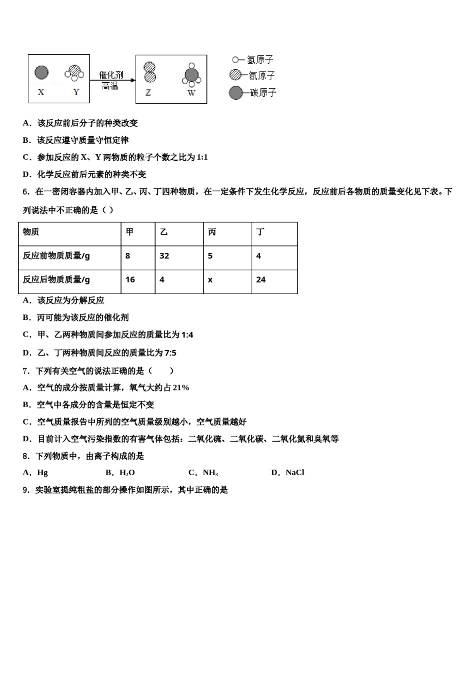 2024届浙江省宁波市鄞州中学中考化学模拟试题含解析.doc_第2页