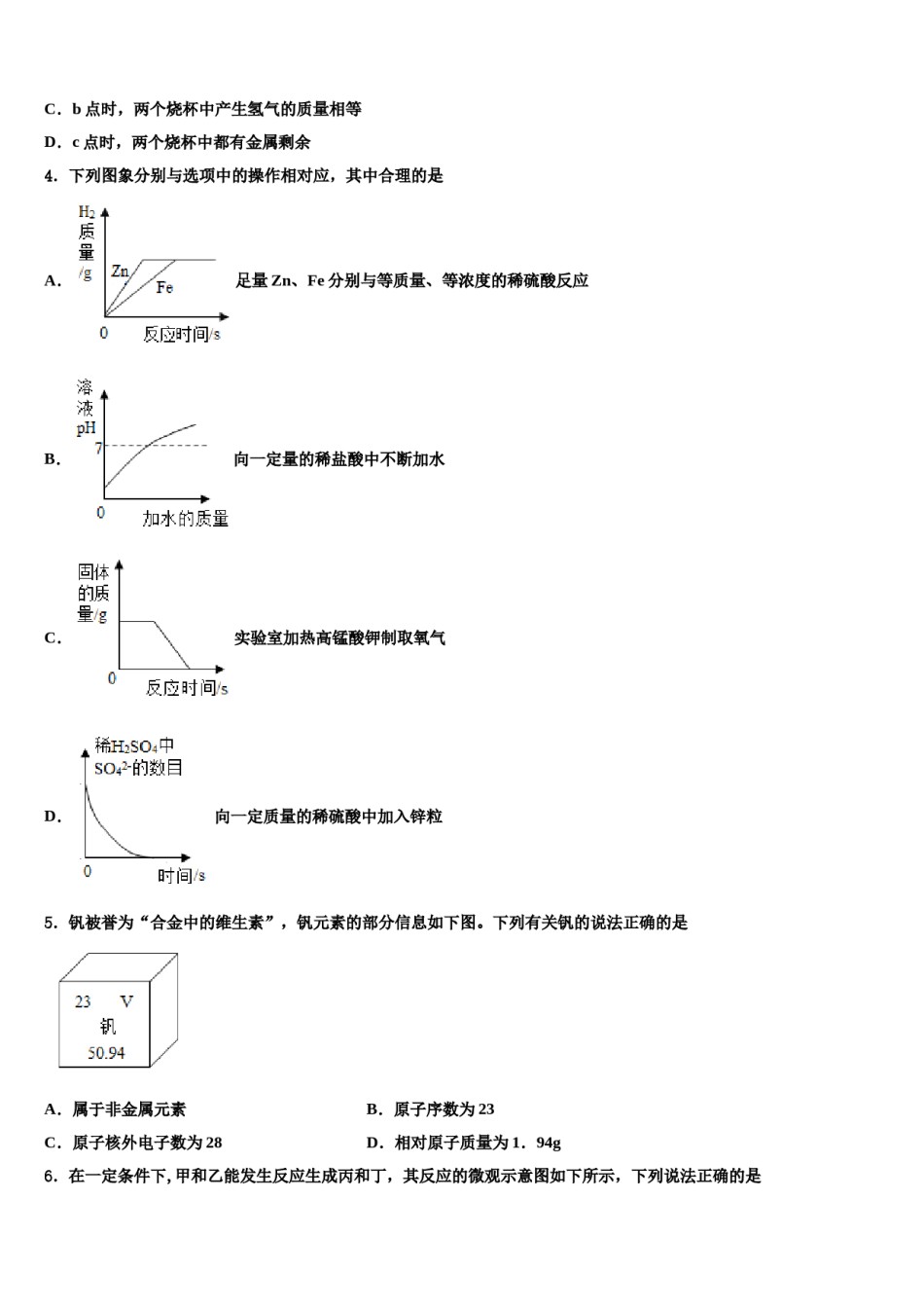 2024届海南省三亚市级名校初中化学毕业考试模拟冲刺卷含解析.doc_第2页