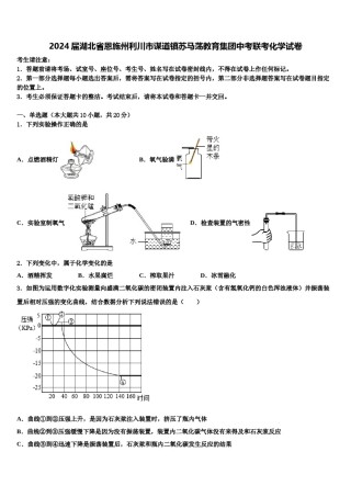 2024届湖北省恩施州利川市谋道镇苏马荡教育集团中考联考化学试卷含解析.doc