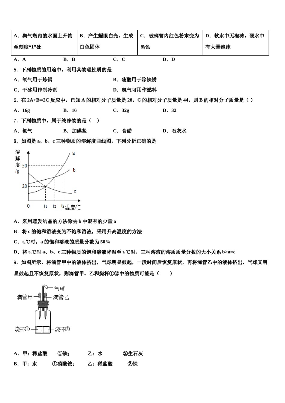 2024届湖北省武汉市江汉区重点中学中考冲刺卷化学试题含解析.doc_第2页