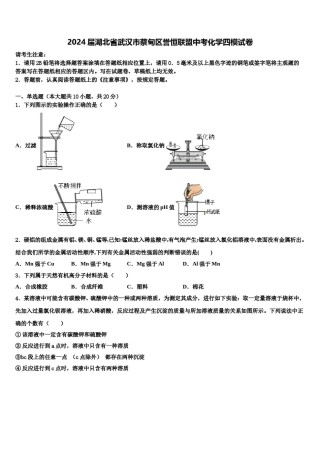 2024届湖北省武汉市蔡甸区誉恒联盟中考化学四模试卷含解析.doc