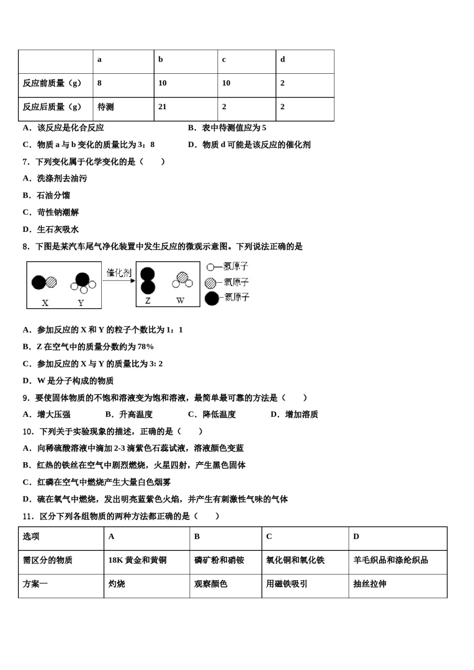 2024届湖北省襄阳市吴店镇清潭第一中学中考冲刺卷化学试题含解析.doc_第2页