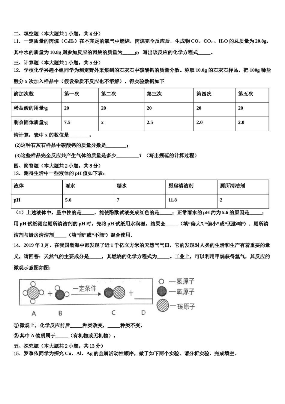 2024届湖北省麻城市张家畈镇中学中考化学考前最后一卷含解析.doc_第3页