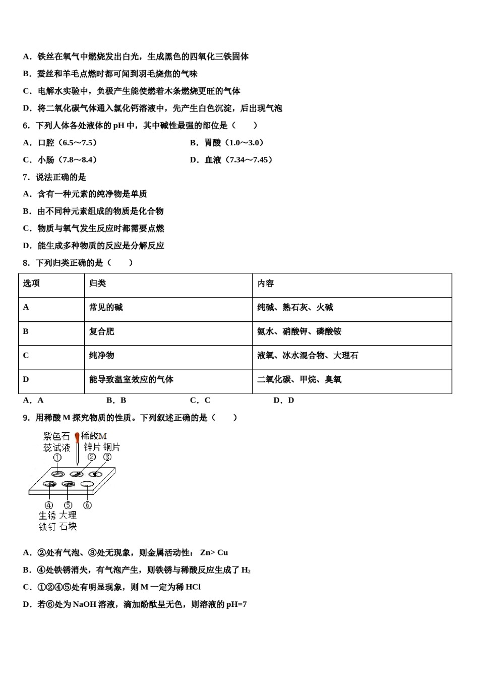 2024届湖南省岳阳汨罗市弼时片中考冲刺卷化学试题含解析.doc_第2页