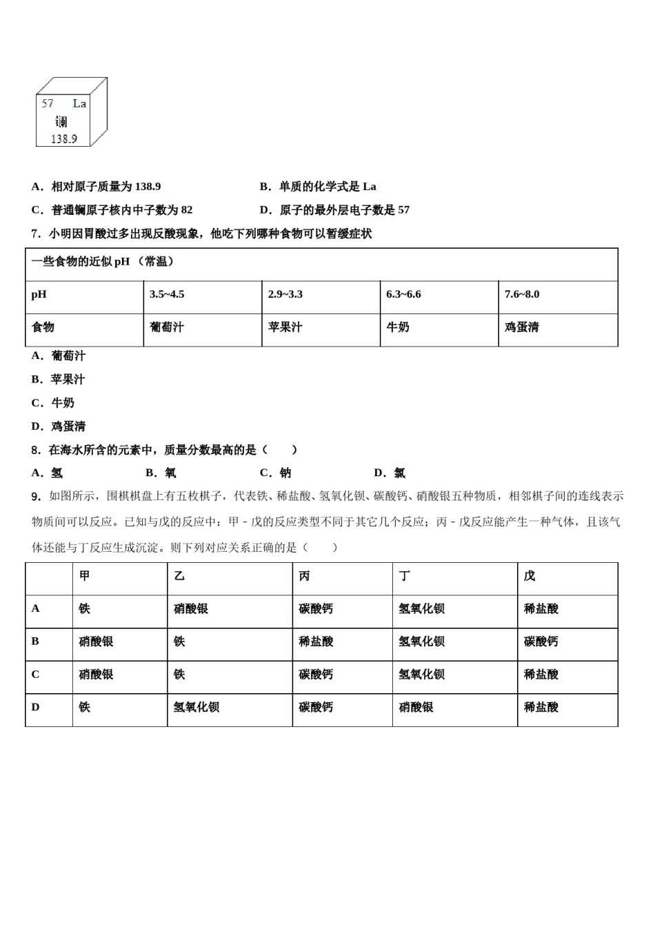 2024届湖南省张家界五道水镇中学中考化学押题卷含解析.doc_第3页