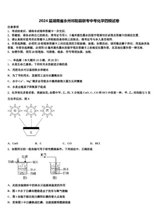 2024届湖南省永州祁阳县联考中考化学四模试卷含解析.doc