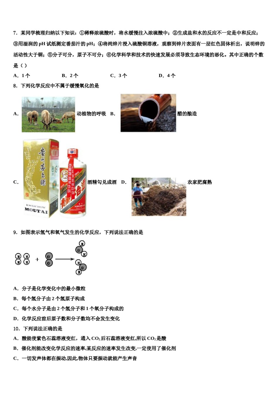 2024届湖南省长沙市开福区中考化学适应性模拟试题含解析.doc_第2页