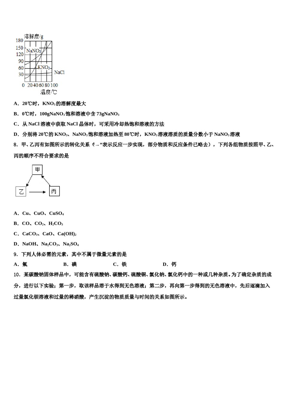 2024届湖南省长沙市麓山国际实验校中考试题猜想化学试卷含解析.doc_第3页