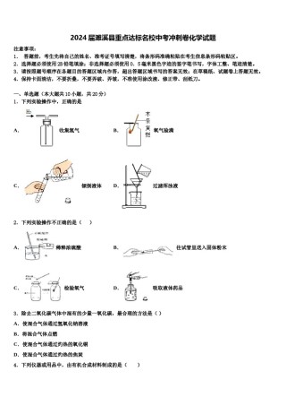 2024届濉溪县重点达标名校中考冲刺卷化学试题含解析.doc