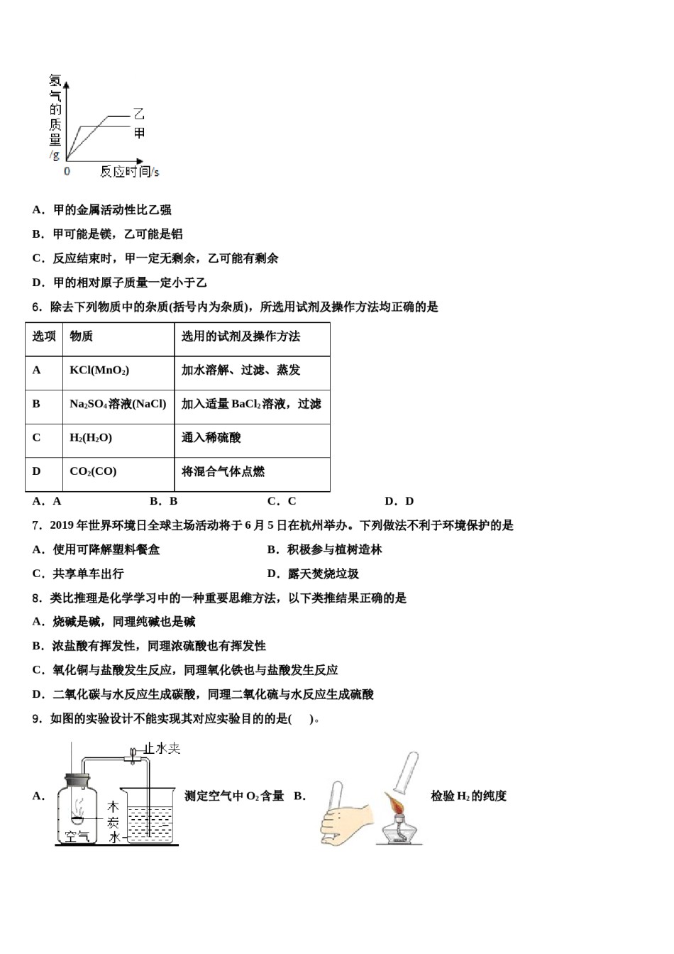 2024届烟台市中考化学仿真试卷含解析.doc_第2页
