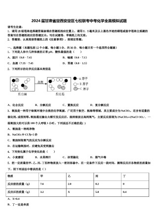 2024届甘肃省定西安定区七校联考中考化学全真模拟试题含解析.doc