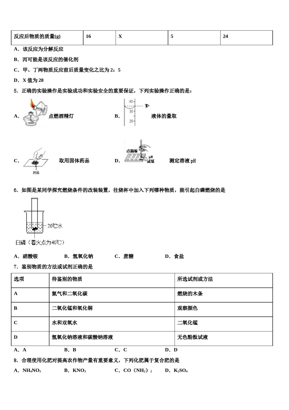 2024届甘肃省张掖市高台县中考五模化学试题含解析.doc_第2页