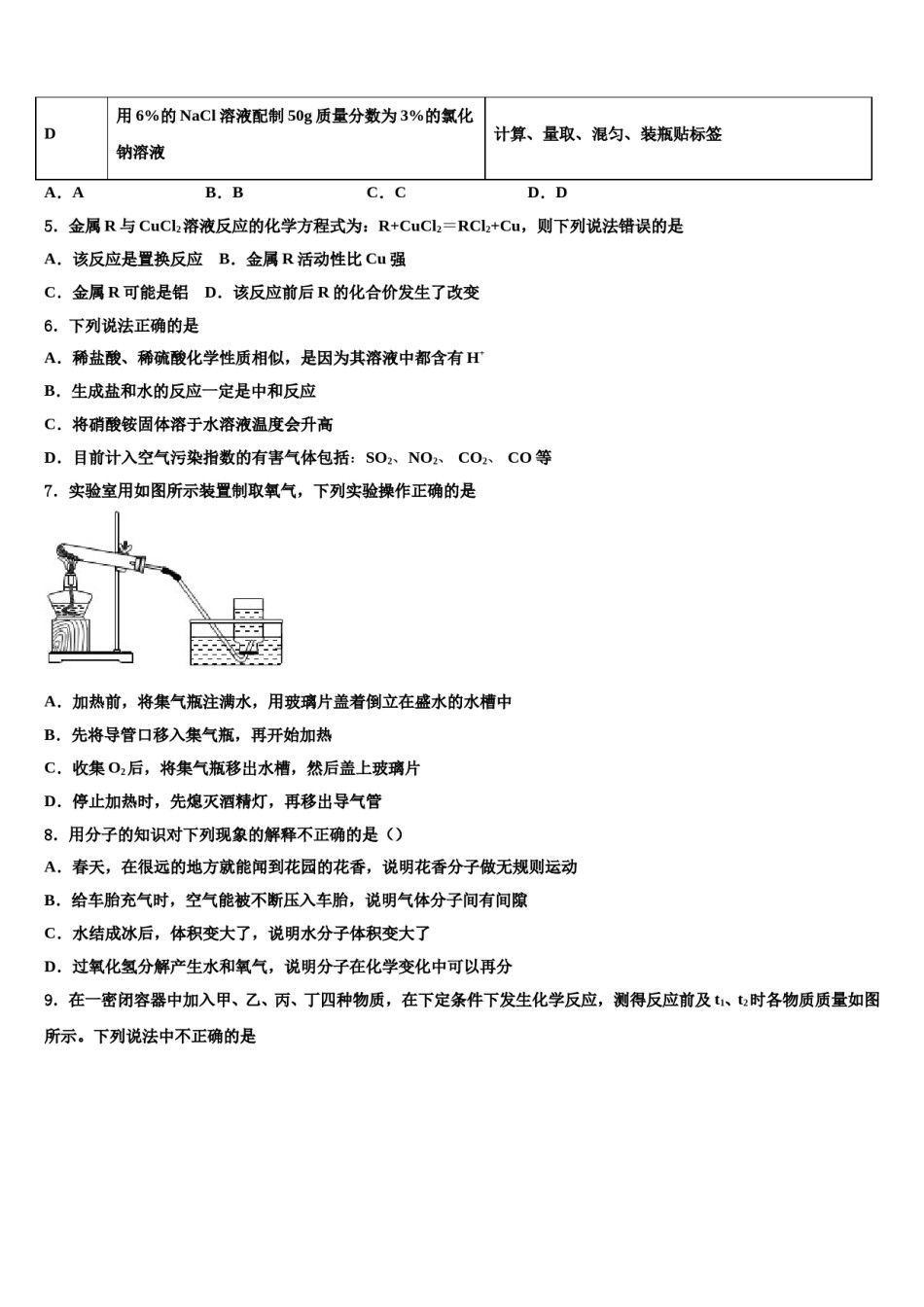 2024届福建省三元县重点名校中考化学押题卷含解析.doc_第2页