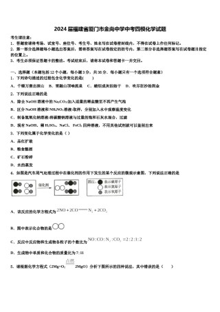 2024届福建省厦门市金尚中学中考四模化学试题含解析.doc
