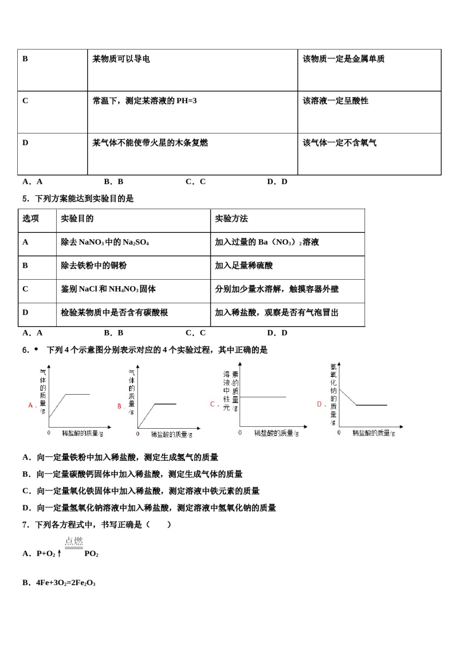 2024届福建省师大平潭附中教研片毕业升学考试模拟卷化学卷含解析.doc_第2页