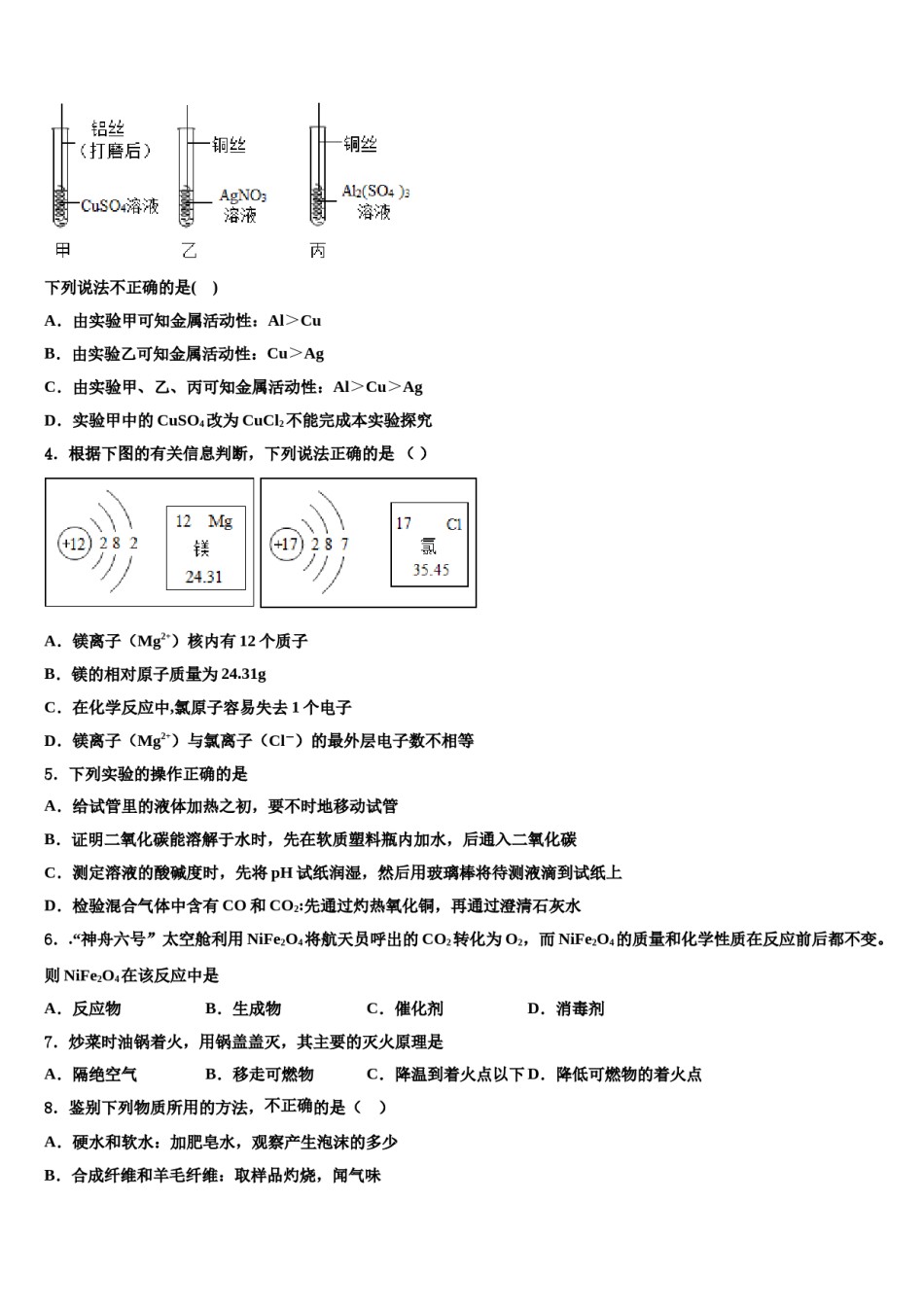 2024届福建省泉州市洛江区南片区中考考前最后一卷化学试卷含解析.doc_第2页