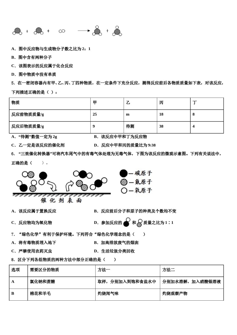 2024届福建省泉州市第八中学重点中学中考押题化学预测卷含解析.doc_第2页
