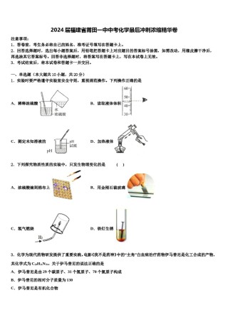 2024届福建省莆田一中中考化学最后冲刺浓缩精华卷含解析.doc