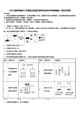 2024届贵州省兴仁市真武山街道办事处黔龙校中考考前最后一卷化学试卷含解析.doc