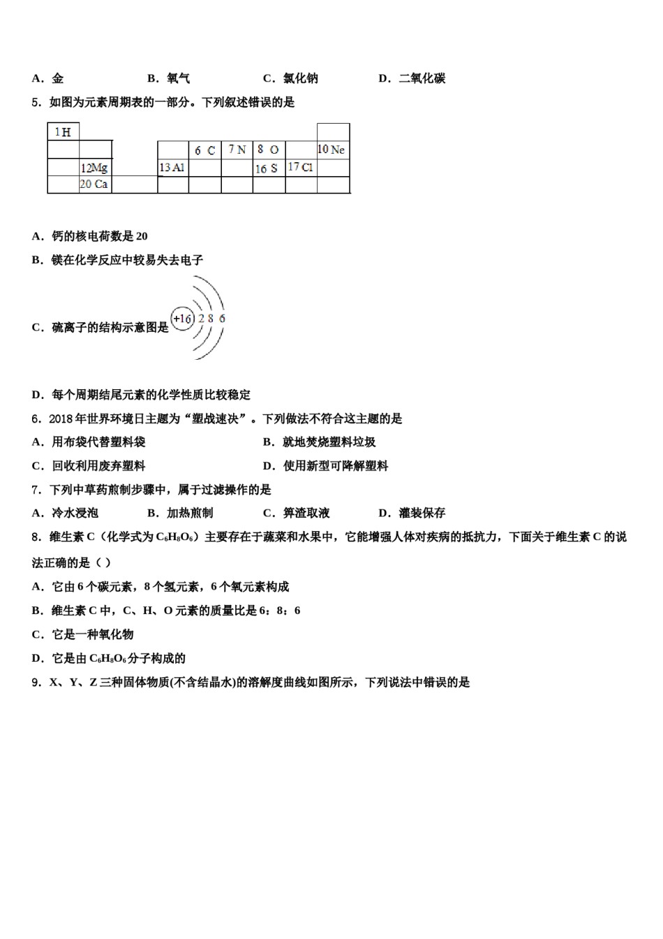 2024届辽宁省锦州市凌海市中考化学对点突破模拟试卷含解析.doc_第2页