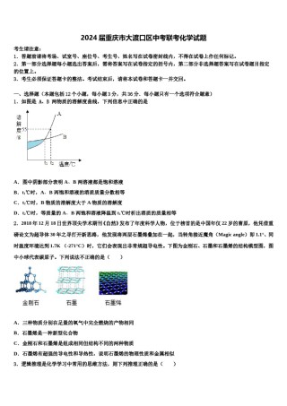 2024届重庆市大渡口区中考联考化学试题含解析.doc