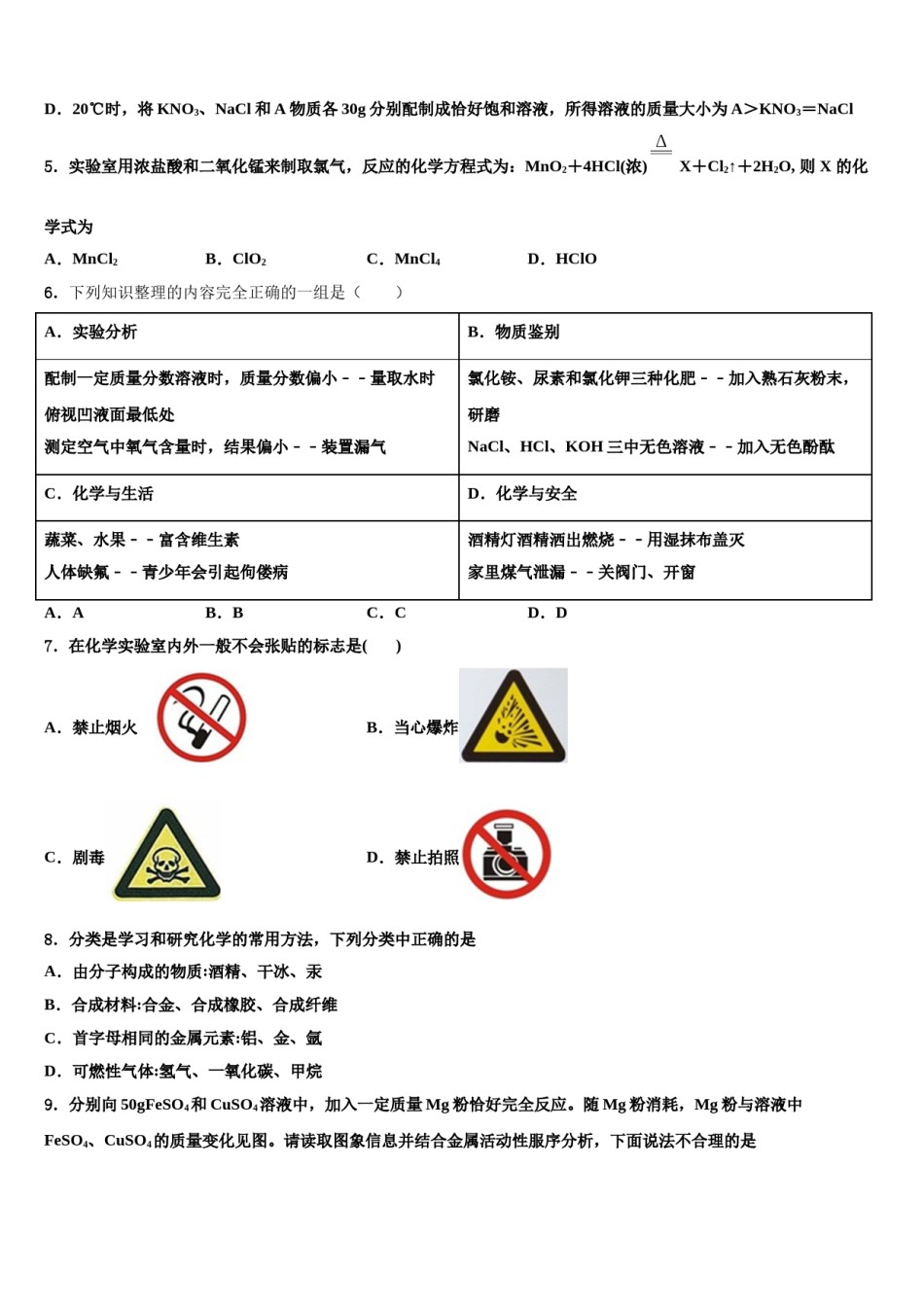 2024届重庆市涪陵区市级名校中考试题猜想化学试卷含解析.doc_第2页