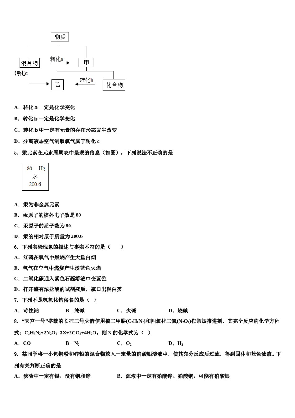 2024届重庆市渝中区名校中考化学最后冲刺模拟试卷含解析.doc_第2页