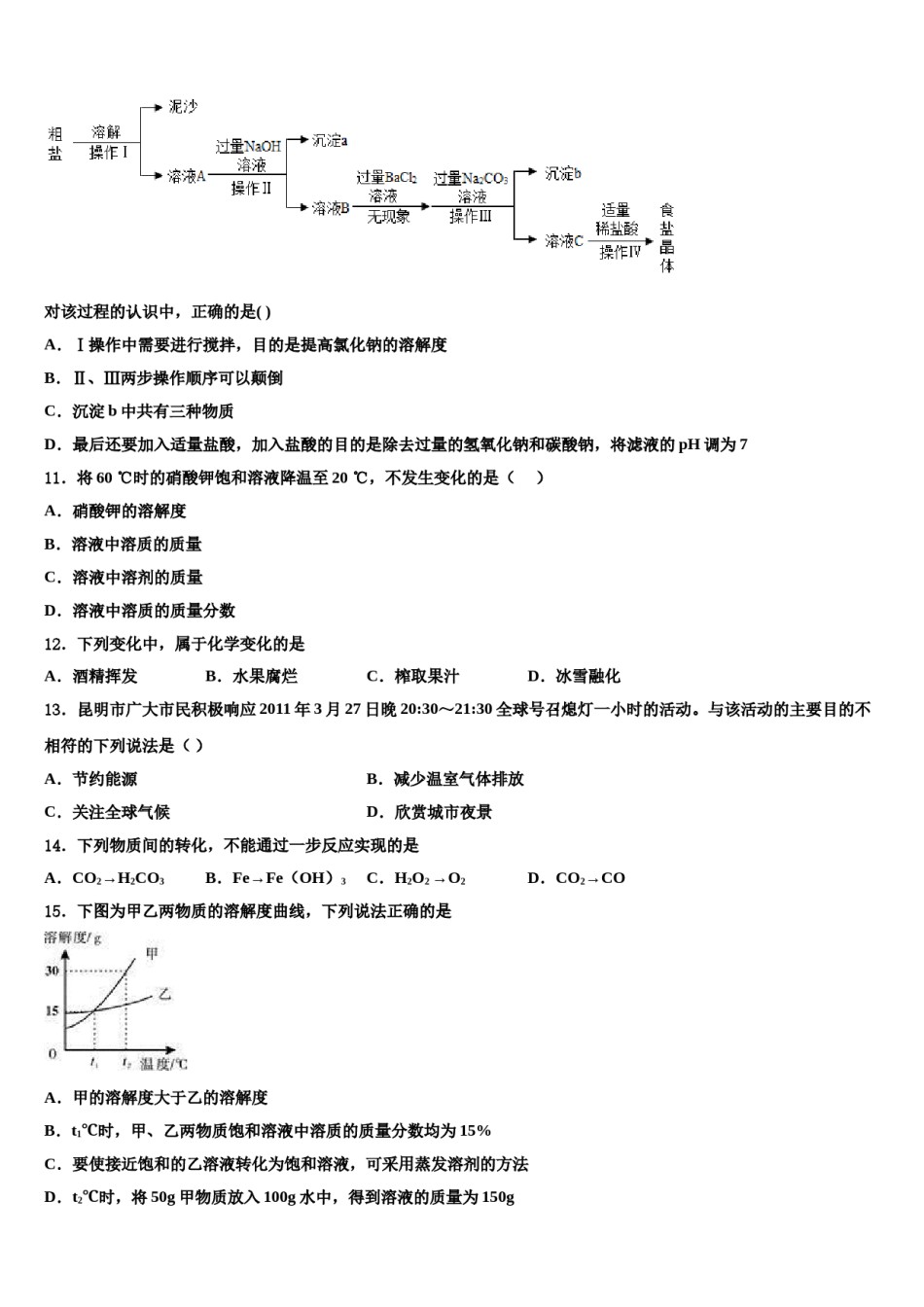 2024届重庆市渝北八中学中考化学模拟试题含解析.doc_第3页