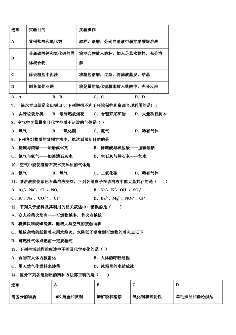 2024届重庆市綦江、长寿、巴南三校联盟中考冲刺卷化学试题含解析.doc_第2页