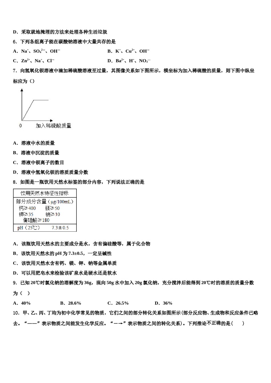 2024届陕西师范大附属中学中考化学仿真试卷含解析.doc_第2页