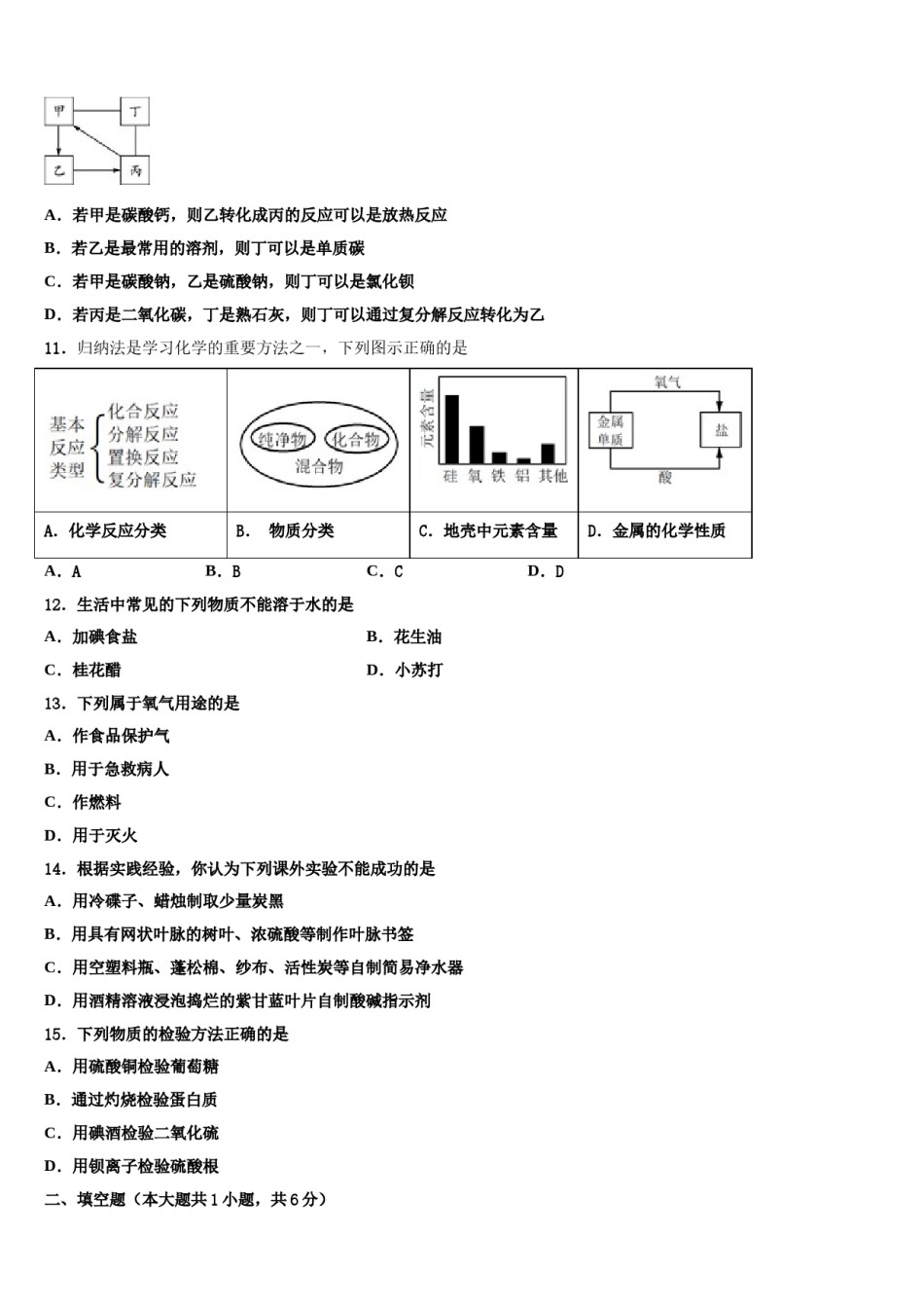 2024届陕西师范大附属中学中考化学仿真试卷含解析.doc_第3页
