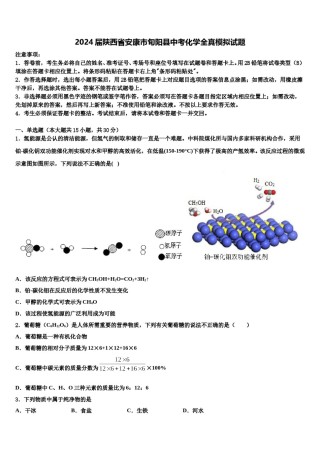 2024届陕西省安康市旬阳县中考化学全真模拟试题含解析.doc