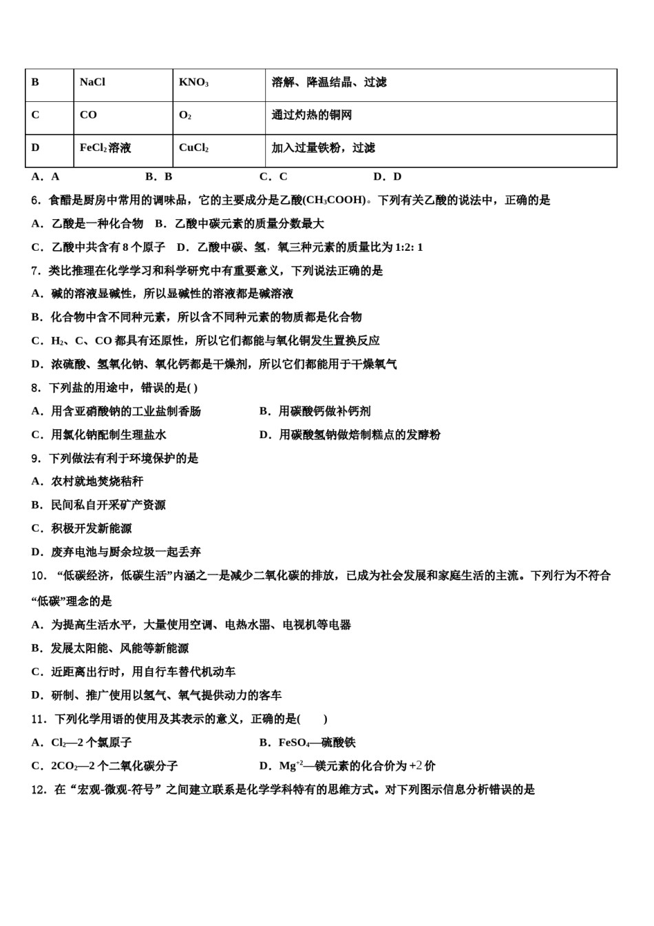 2024届青岛市中考化学最后一模试卷含解析.doc_第2页