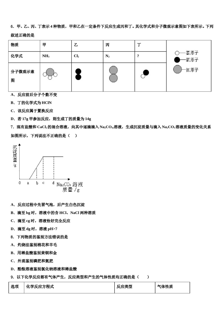 2024届黑龙江省哈尔滨松北区七校联考中考化学适应性模拟试题含解析.doc_第3页