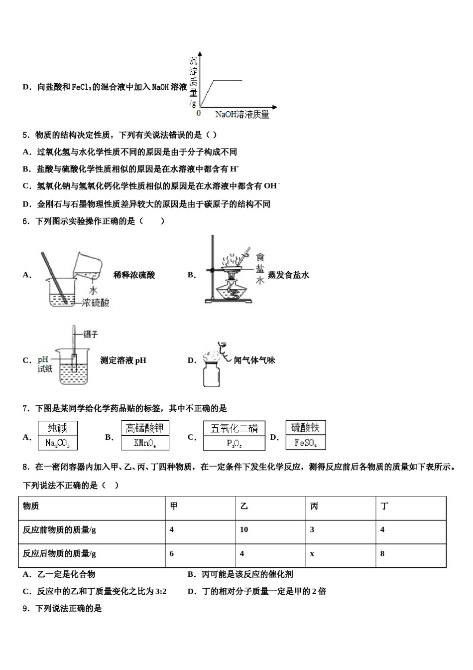 2024届黑龙江省大庆市中考化学对点突破模拟试卷含解析.doc_第2页
